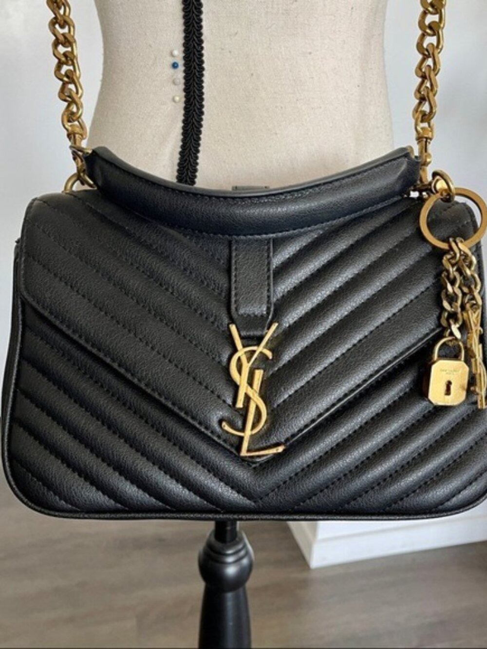 YSL College Medium Quilted Leather Shoulder Bag
